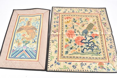 Lot 436 - A Vintage Chinese silk embroidered tapestry panel