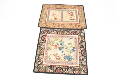 Lot 437 - A Vintage Chinese silk embroidered tapestry panel