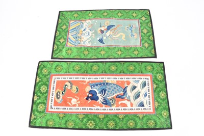 Lot 438 - Two Chinese silk embroidery panels