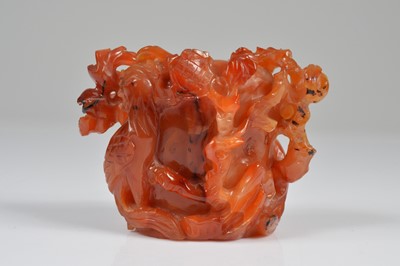 Lot 440 - A vintage carved censer Chinese carnallite snuff bottle