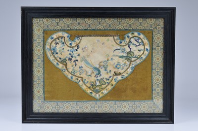 Lot 442 - An antique Peking Knot Chinese embroidered silk panel