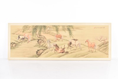 Lot 444 - A Chinese watercolour on silk