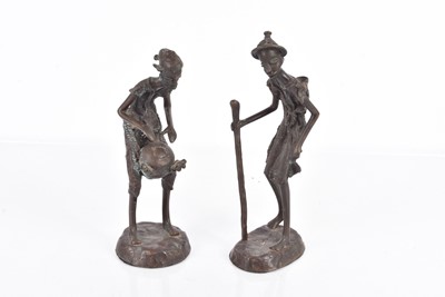 Lot 450 - A pair of cast metal bronzed Figures