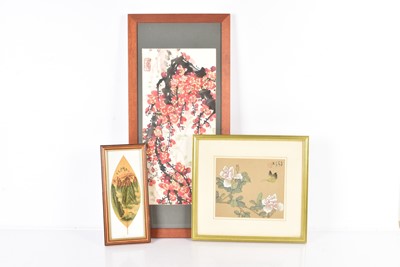 Lot 451 - Three framed and glazed Oriental paintings