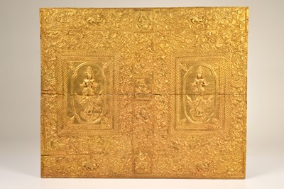 Lot 452 - A middle eastern gilded panel