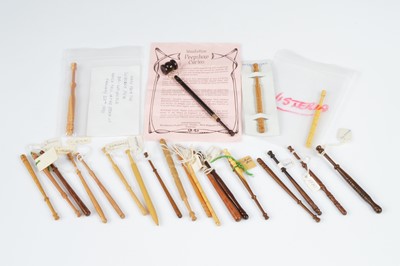 Lot 463 - A collection of twenty two wooden lace bobbins