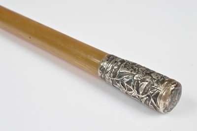 Lot 490 - A Chinese Rhinoceros horn swagger stick