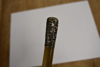 Lot 490 - A Chinese Rhinoceros horn swagger stick