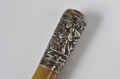 Lot 490 - A Chinese Rhinoceros horn swagger stick