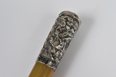 Lot 490 - A Chinese Rhinoceros horn swagger stick