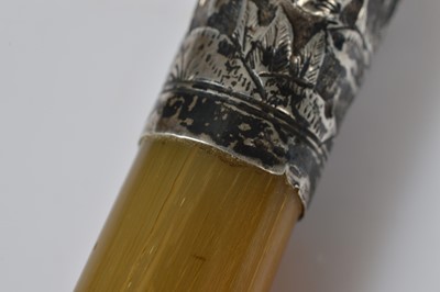 Lot 490 - A Chinese Rhinoceros horn swagger stick