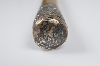 Lot 490 - A Chinese Rhinoceros horn swagger stick