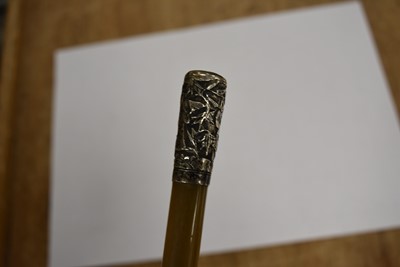 Lot 490 - A Chinese Rhinoceros horn swagger stick