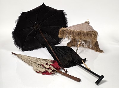 Lot 496 - A collection of four Victorian parasols