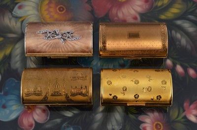 Lot 637 - Four 1950s unmarked but probably Kigu minaudieres