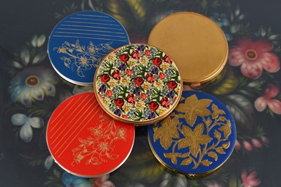 Lot 645 - Two large circular 1950s silver plate Zell compacts