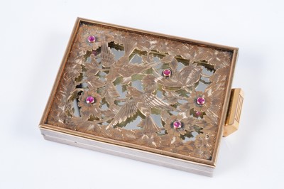 Lot 666 - A Boucheron heavy rectangular silver ingot compact