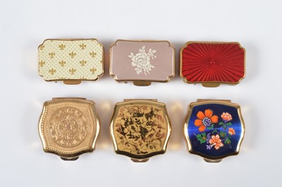 Lot 667 - Six gilt metal Stratton pill boxes