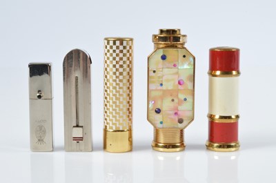 Lot 674 - Five Art Deco and later Coty lipsticks