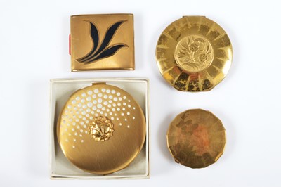 Lot 678 - Three circular gilt metal 1930s Yardley compacts