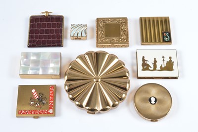 Lot 713 - Nine gilt metal 1950s Volupte compacts