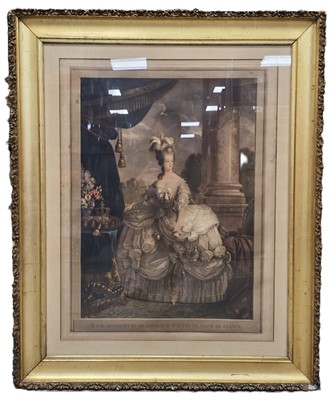 Lot 1 - Fine 19th Century Portrait Print of "Marie-Antoinette de Lorraine-D'Autriche Reine de France"