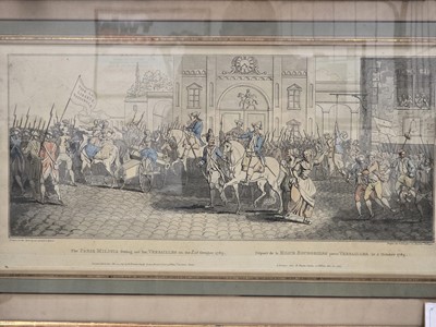 Lot 5 - A scarce pair of contemporary hand-coloured aquatints depicting the "October Days" of the French Revolution