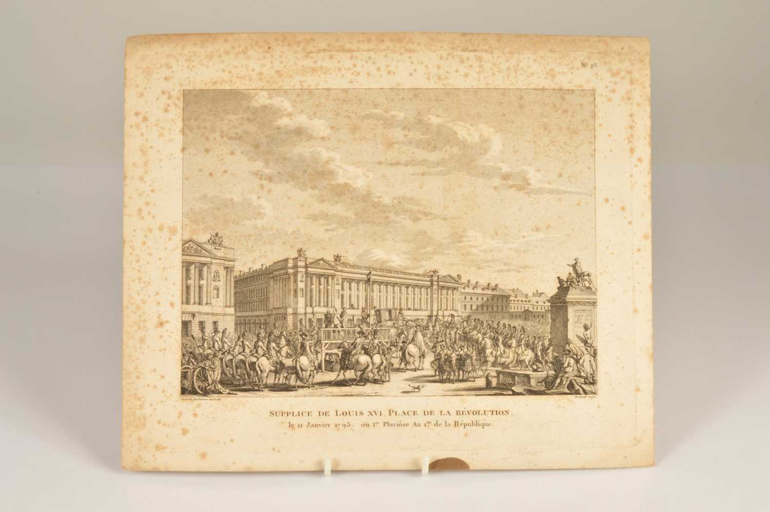 Lot 6 - Execution of Louis XVI "Supplice de Louis XVI place de la Révolution 21 Janvier 1793"