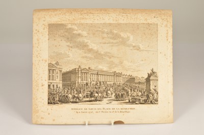 Lot 6 - Execution of Louis XVI "Supplice de Louis XVI place de la Révolution 21 Janvier 1793"