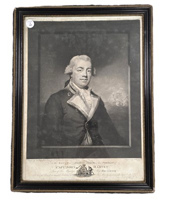 Lot 8 - Captain John Harvey (1740–1794) mezzotint by John Murphy after John George Wood and Gilbert Stuart (1755-1828)