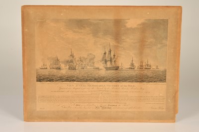 Lot 10 - An 18th Century proof engraved print of the Battle of the Nile August 1789 and a naval architecture print (2)