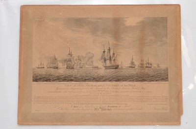 Lot 10 - An 18th Century proof engraved print of the Battle of the Nile August 1789 and a naval architecture print (2)