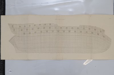 Lot 10 - An 18th Century proof engraved print of the Battle of the Nile August 1789 and a naval architecture print (2)