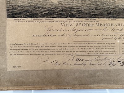 Lot 10 - An 18th Century proof engraved print of the Battle of the Nile August 1789 and a naval architecture print (2)