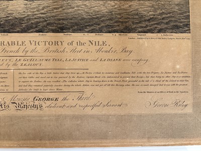Lot 10 - An 18th Century proof engraved print of the Battle of the Nile August 1789 and a naval architecture print (2)