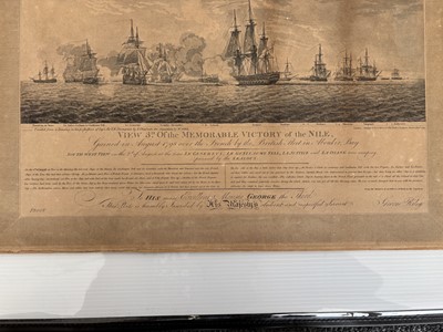 Lot 10 - An 18th Century proof engraved print of the Battle of the Nile August 1789 and a naval architecture print (2)