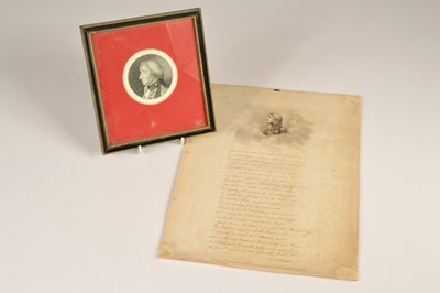 Lot 13 - "Ode on the Death of Nelson" by Henry Tresham RA (Irish 1751 –1814) illustrated with stipple portrait