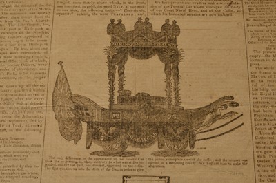 Lot 14 - The Times' Newspaper No. 6629 London Friday January 10 1806 a very rare original issue reporting Admiral Lord Nelson’s Funeral