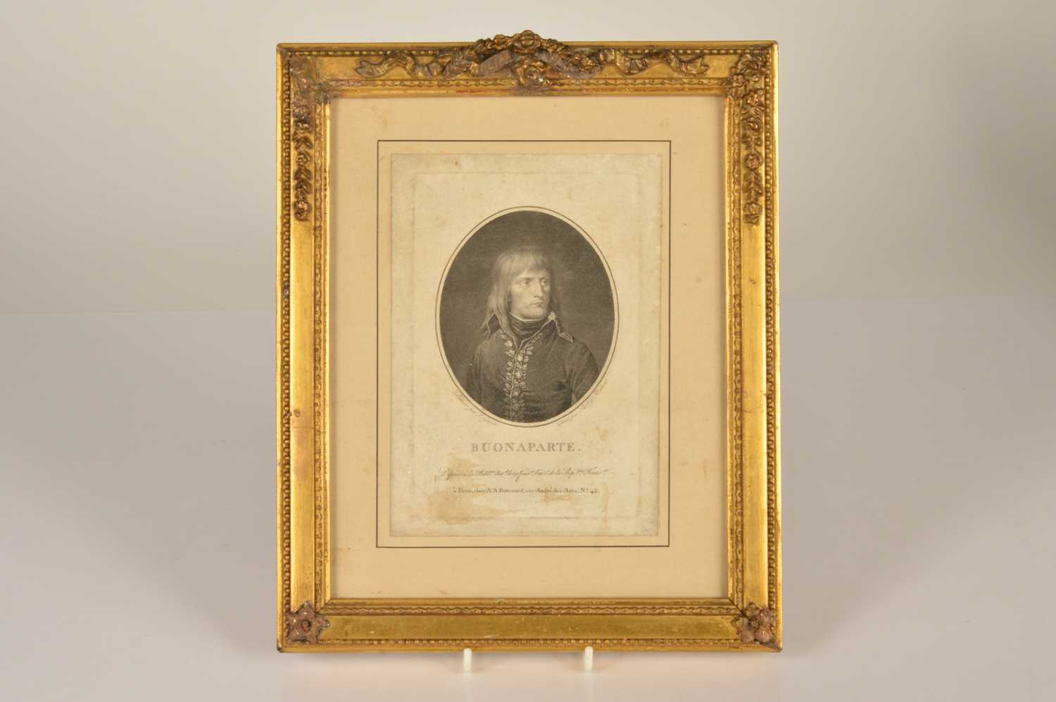 Lot 17 - "Buonaparte" a very early portrait print of the young General Napoléon Bonaparte (1769-1821)