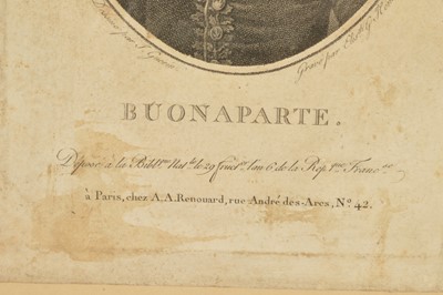 Lot 17 - "Buonaparte" a very early portrait print of the young General Napoléon Bonaparte (1769-1821)