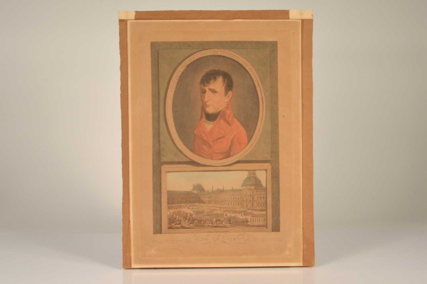 Lot 18 - "Bonaparte. Premier Consul de La Republique Francaise" etching with original hand-colour