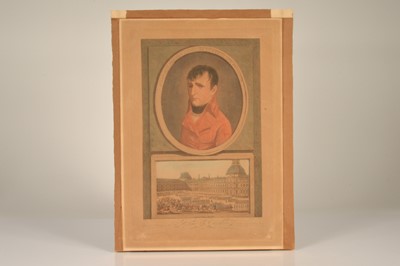 Lot 18 - "Bonaparte. Premier Consul de La Republique Francaise" etching with original hand-colour