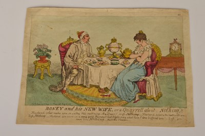 Lot 31 - Napoleonic caricature "Boney and his new wife or A quarrell about nothing!!" published Thomas Tegg 1810