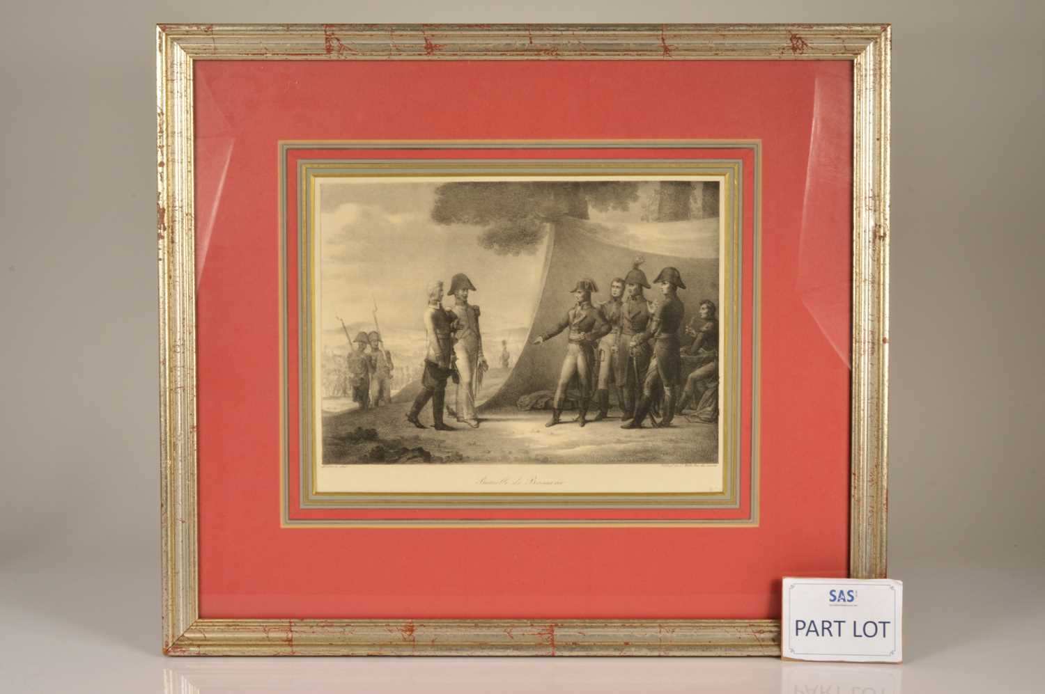 Lot 32 - A pair of prints "Napoleon at the Battle of Bassano" & "Armistice avec le Roi de Sardaigni" ("The Armistice of Cherasco")
