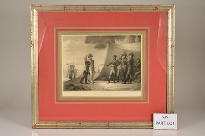 Lot 32 - A pair of prints "Napoleon at the Battle of Bassano" & "Armistice avec le Roi de Sardaigni" ("The Armistice of Cherasco")