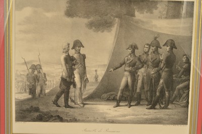 Lot 32 - A pair of prints "Napoleon at the Battle of Bassano" & "Armistice avec le Roi de Sardaigni" ("The Armistice of Cherasco")