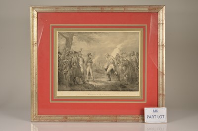 Lot 32 - A pair of prints "Napoleon at the Battle of Bassano" & "Armistice avec le Roi de Sardaigni" ("The Armistice of Cherasco")