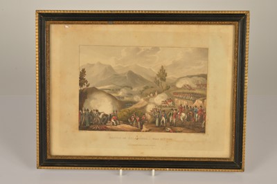 Lot 33 - Three prints "Napoleon Injured at Ratisbonne" "Honouring Enemy Wounded" and "The Battle of Salamonda"