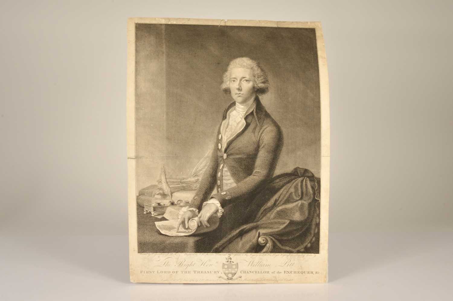 Lot 34 - Portrait print of "Rt. Hon William Pitt  [1759-1806] First Lord of the Treasury" after Thomas Gainsborough