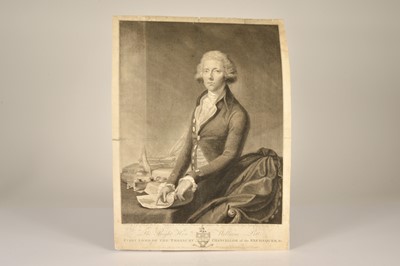 Lot 34 - Portrait print of "Rt. Hon William Pitt  [1759-1806] First Lord of the Treasury" after Thomas Gainsborough